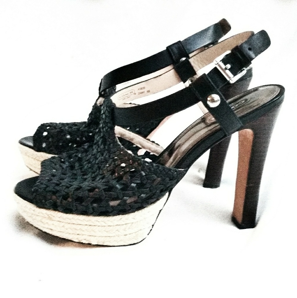 Coach Zany Platform Stacked Heels-Size 8B
